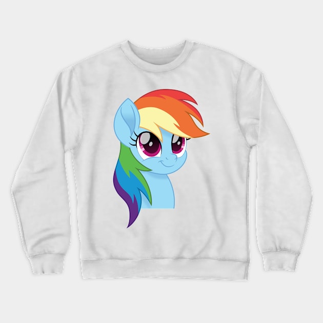 Rainbow Dash portrait Crewneck Sweatshirt by CloudyGlow